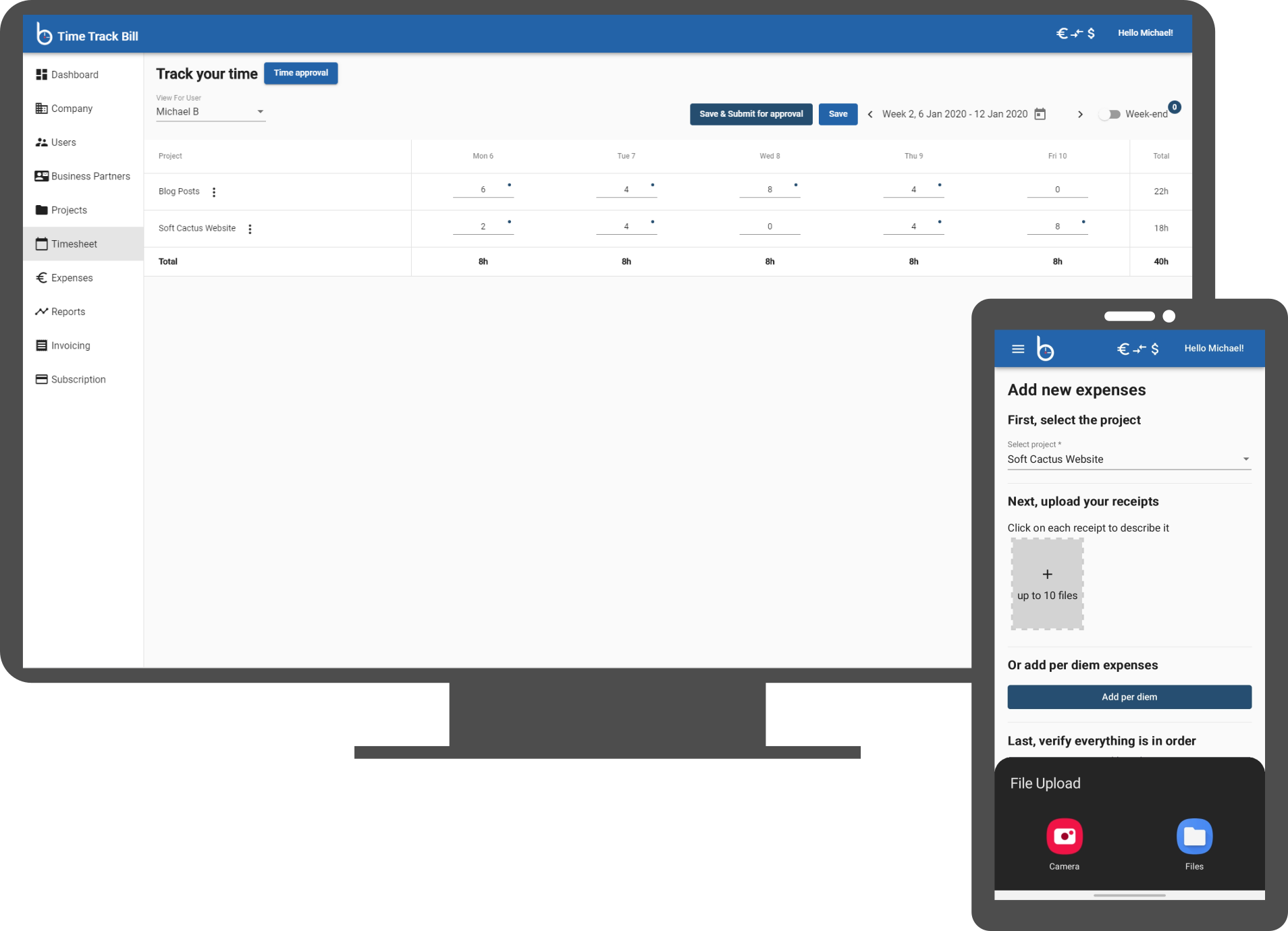 Time Track Bill screenshots